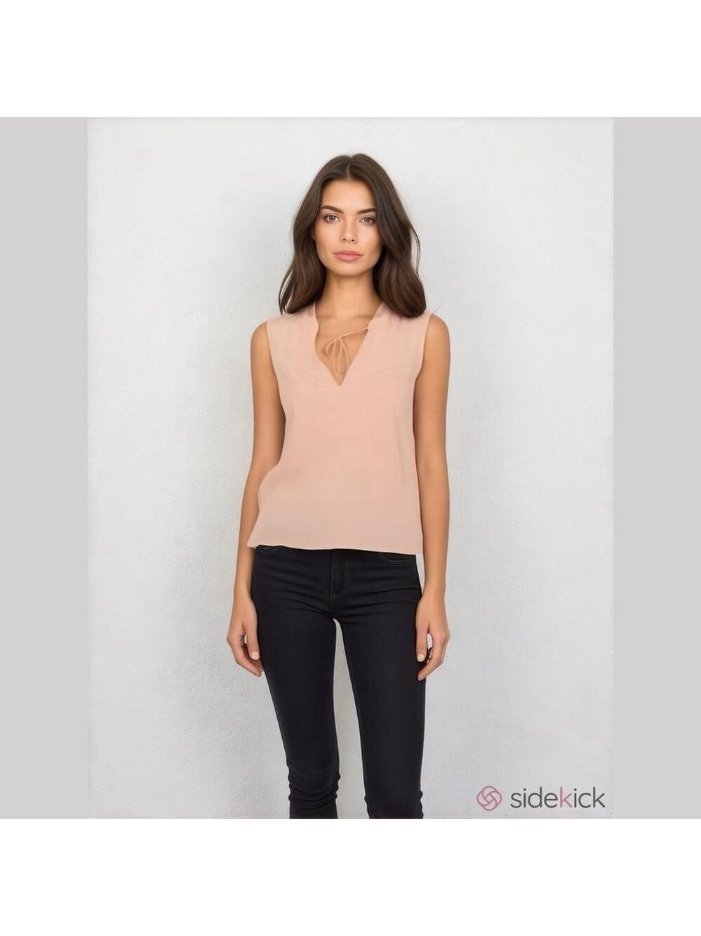 Torrid Sleeveless Tie Keyhole Blouse Pink Blush Large